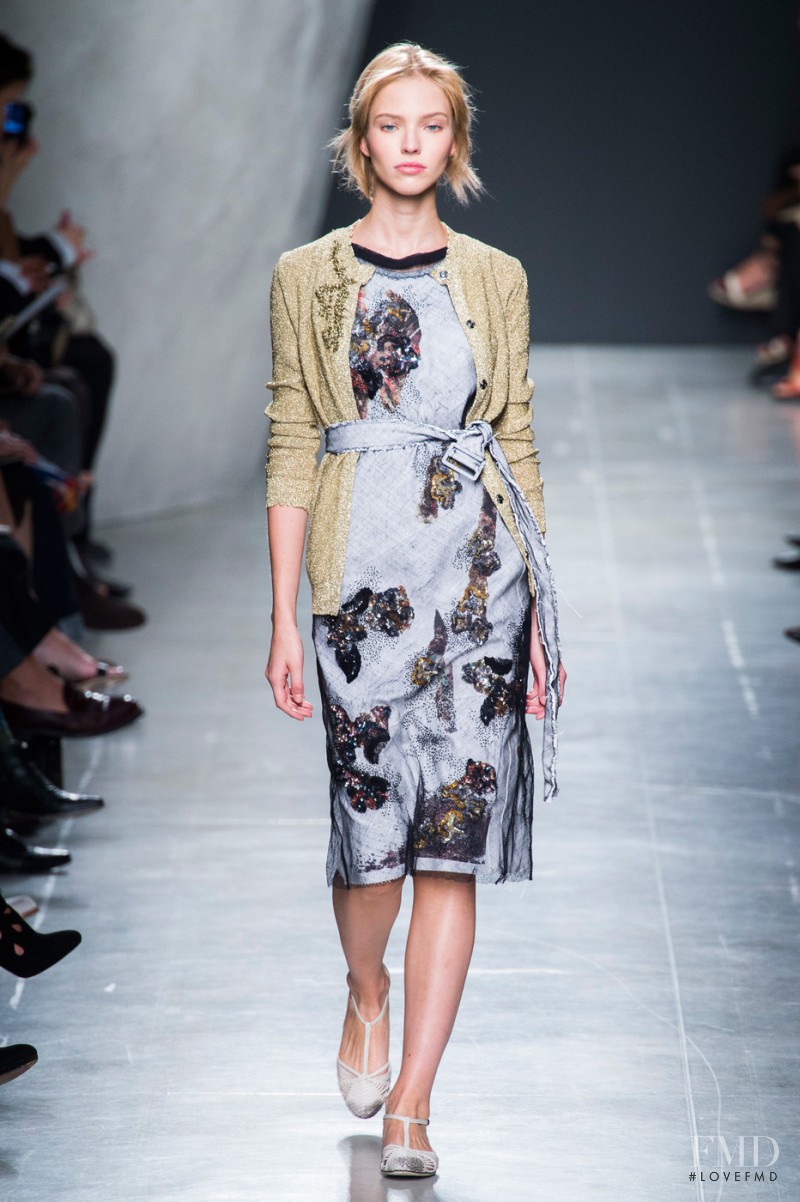 Sasha Luss featured in  the Bottega Veneta fashion show for Spring/Summer 2015