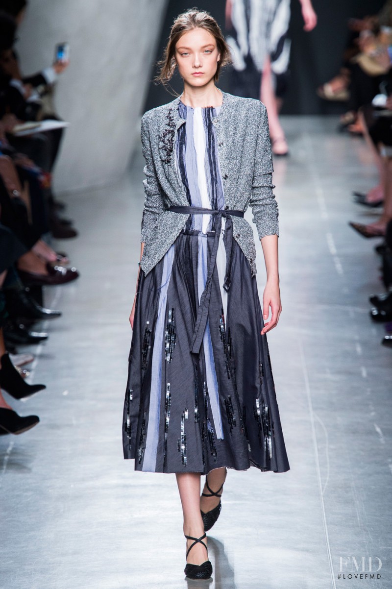 Yumi Lambert featured in  the Bottega Veneta fashion show for Spring/Summer 2015