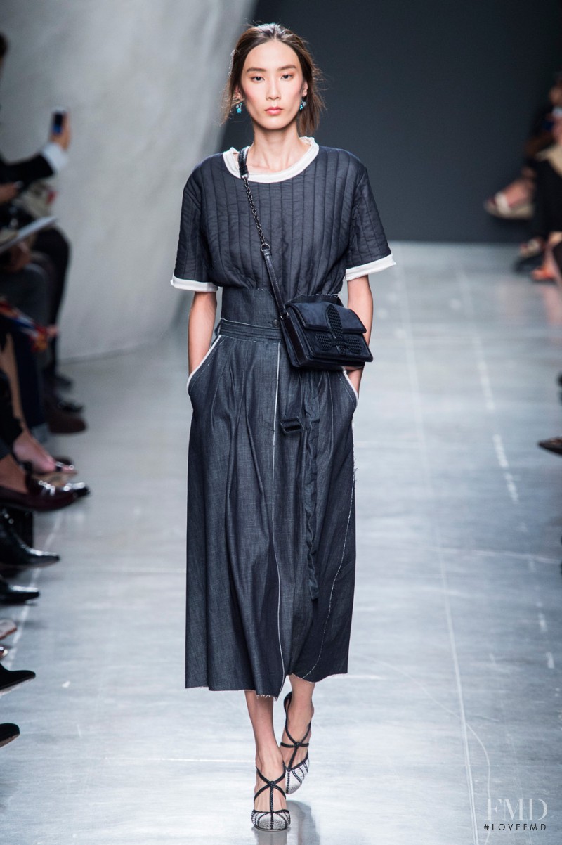 Dongqi Xue featured in  the Bottega Veneta fashion show for Spring/Summer 2015