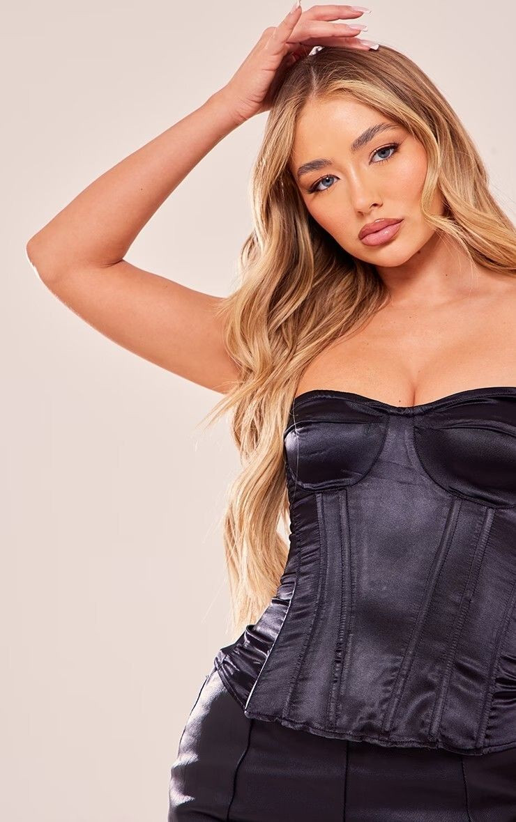 Amber Jepson featured in  the PrettyLittleThing catalogue for Spring/Summer 2024