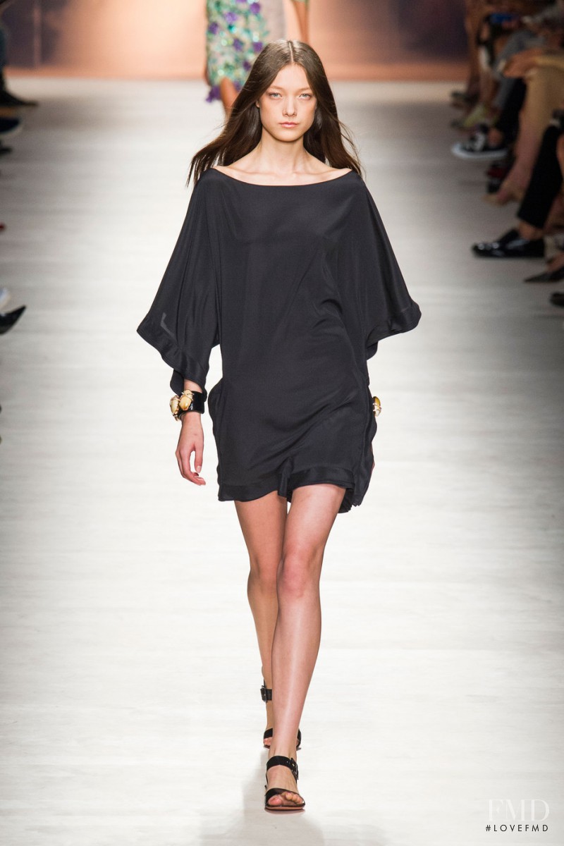 Yumi Lambert featured in  the Blumarine fashion show for Spring/Summer 2015