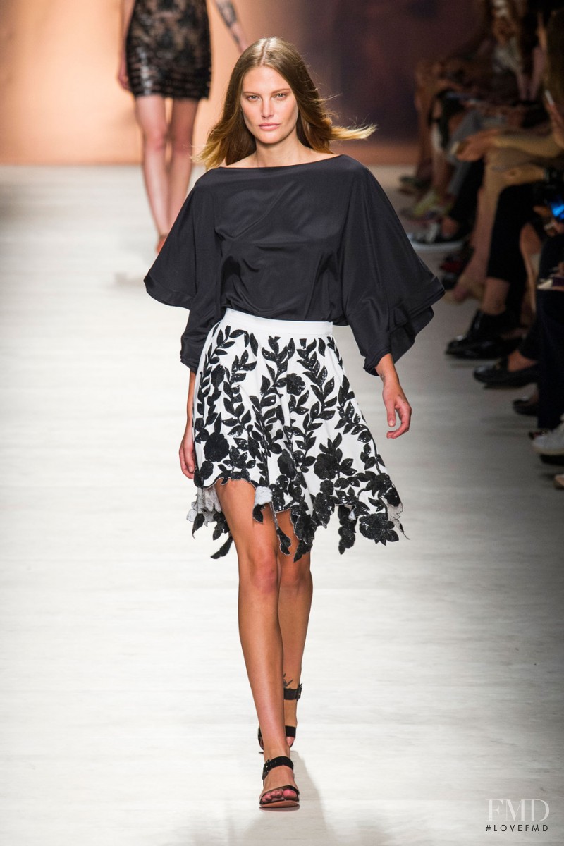 Catherine McNeil featured in  the Blumarine fashion show for Spring/Summer 2015
