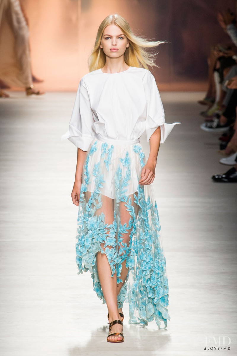 Daphne Groeneveld featured in  the Blumarine fashion show for Spring/Summer 2015