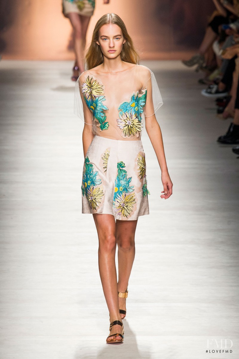 Maartje Verhoef featured in  the Blumarine fashion show for Spring/Summer 2015