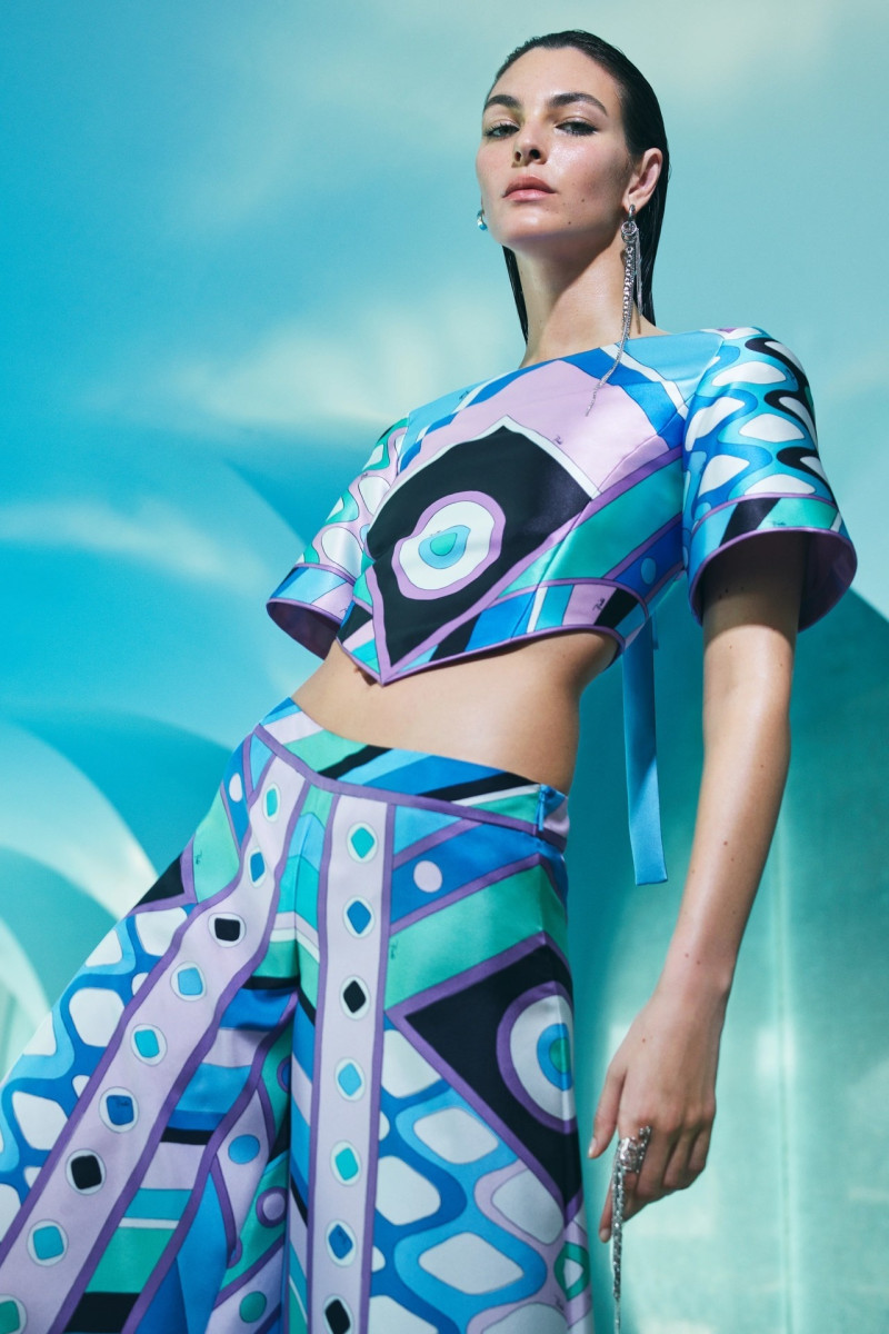 Vittoria Ceretti featured in  the Pucci advertisement for Spring/Summer 2024