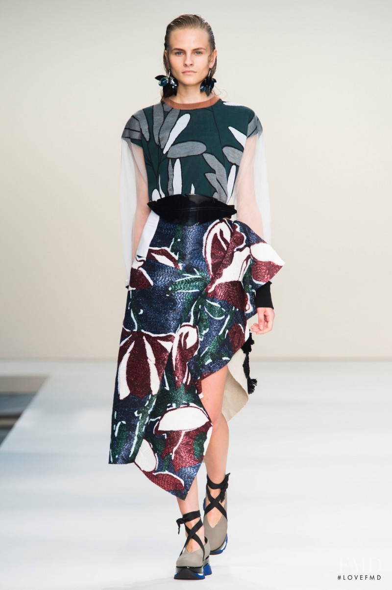 Kristina Petrosiute featured in  the Marni fashion show for Spring/Summer 2015