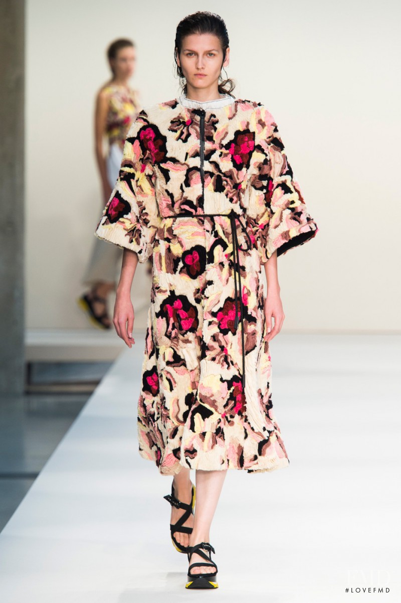 Katlin Aas featured in  the Marni fashion show for Spring/Summer 2015