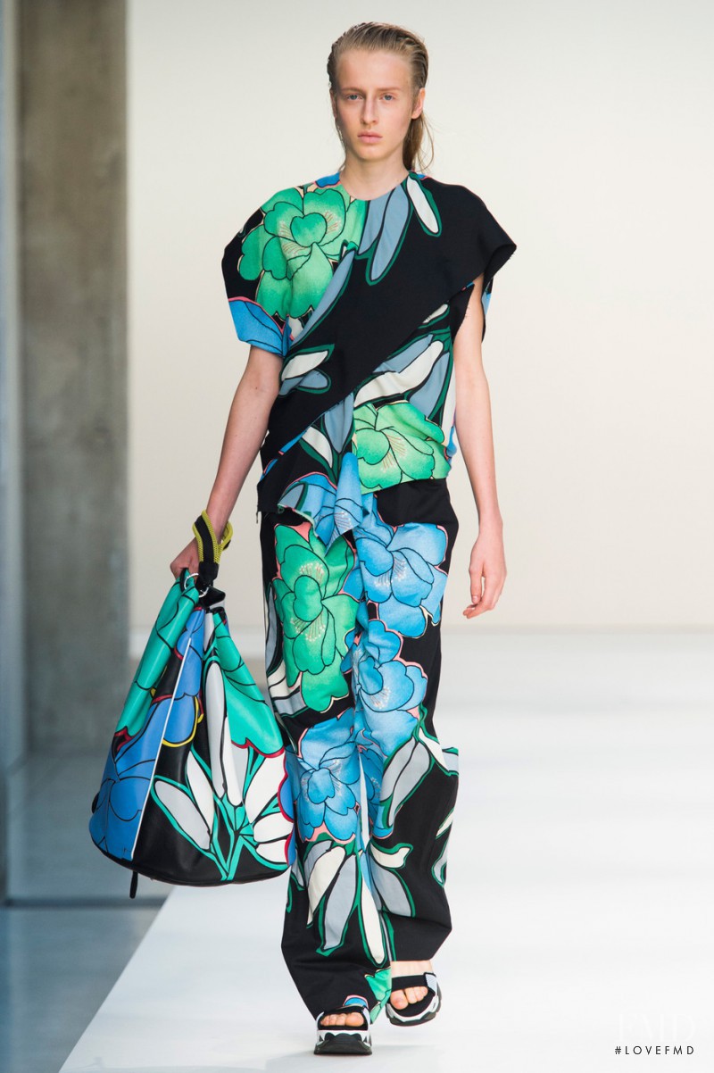 Anine Van Velzen featured in  the Marni fashion show for Spring/Summer 2015