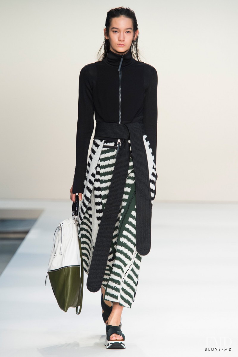 Mona Matsuoka featured in  the Marni fashion show for Spring/Summer 2015