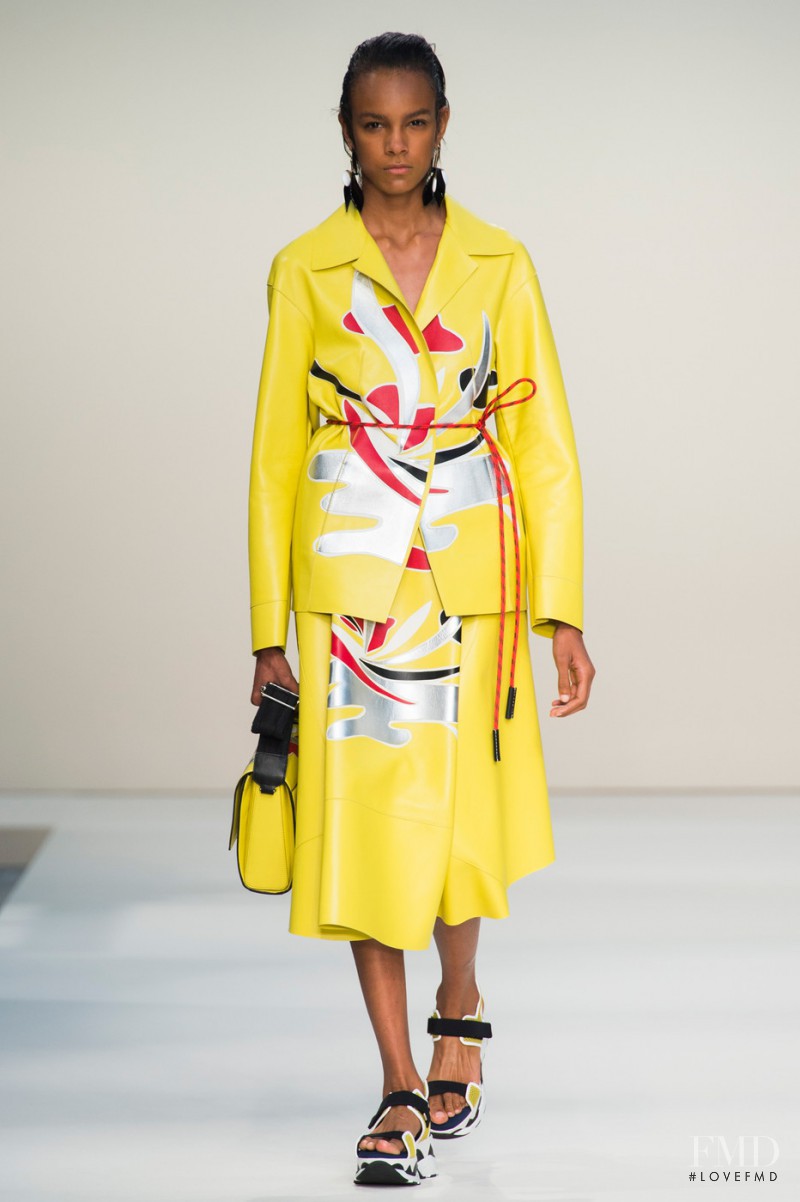Emely Montero featured in  the Marni fashion show for Spring/Summer 2015
