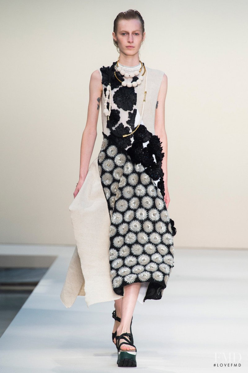 Julia Nobis featured in  the Marni fashion show for Spring/Summer 2015