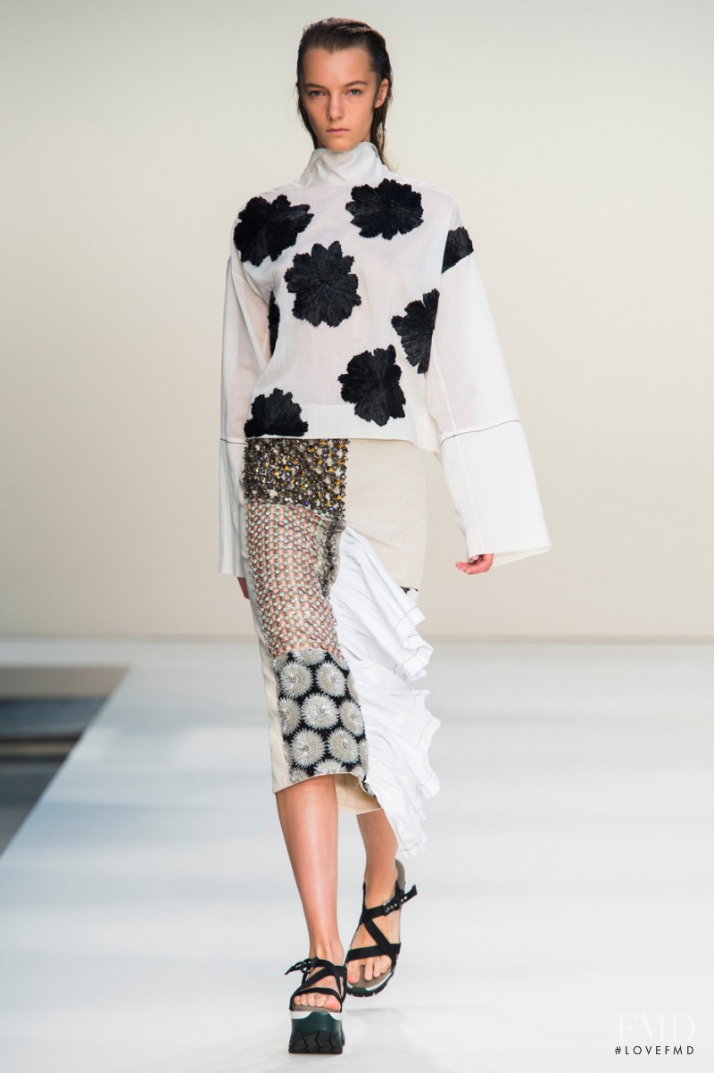 Irina Liss featured in  the Marni fashion show for Spring/Summer 2015