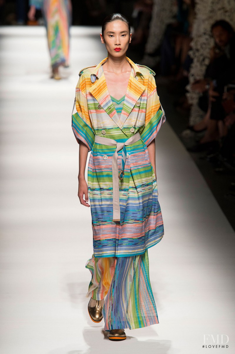 Dongqi Xue featured in  the Missoni fashion show for Spring/Summer 2015