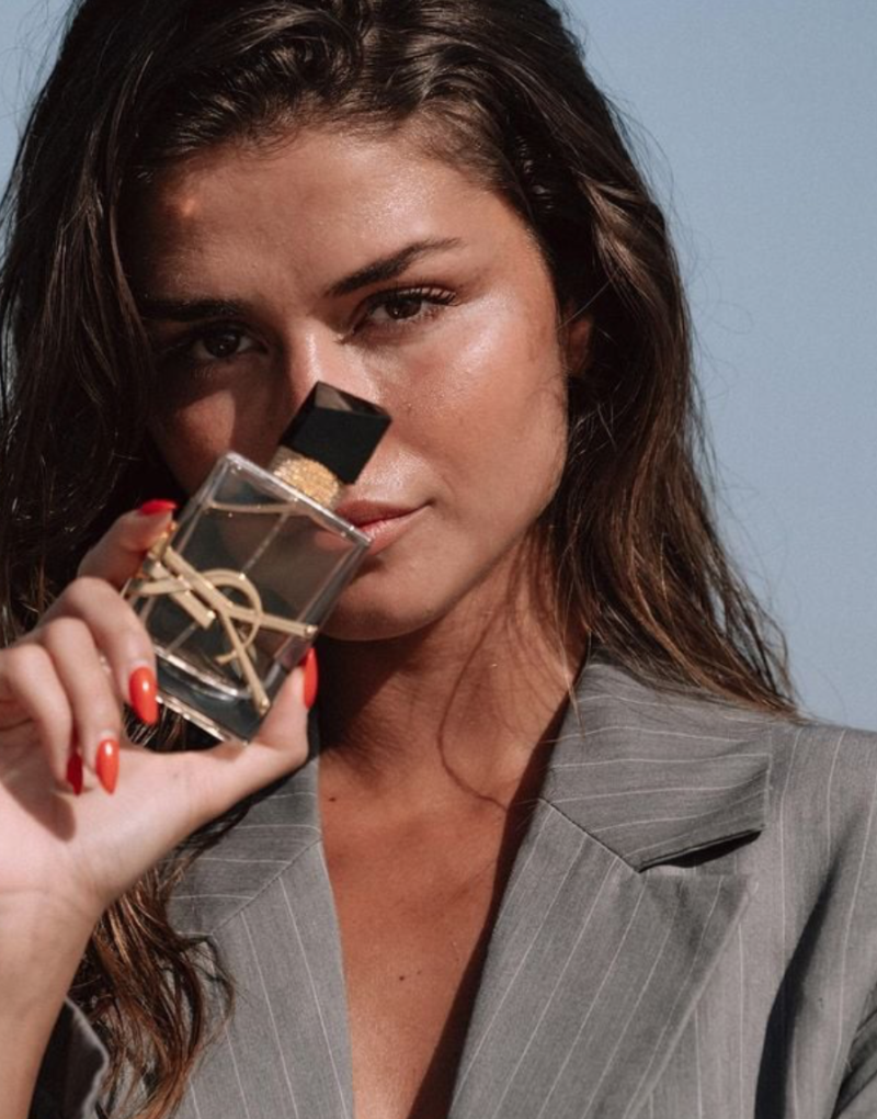 Luisinha Barosa Oliveira featured in  the YSL Fragrance Libre by YSL advertisement for Spring 2024