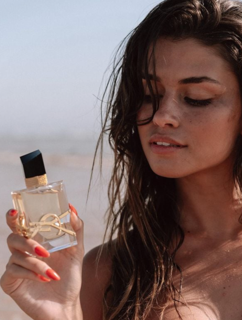 Luisinha Barosa Oliveira featured in  the YSL Fragrance Libre by YSL advertisement for Spring 2024