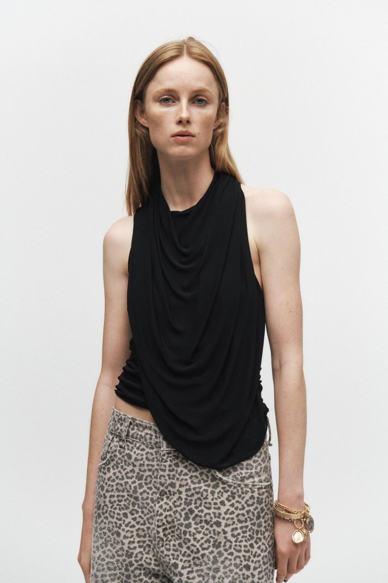 Rianne Van Rompaey featured in  the Zara catalogue for Pre-Fall 2024