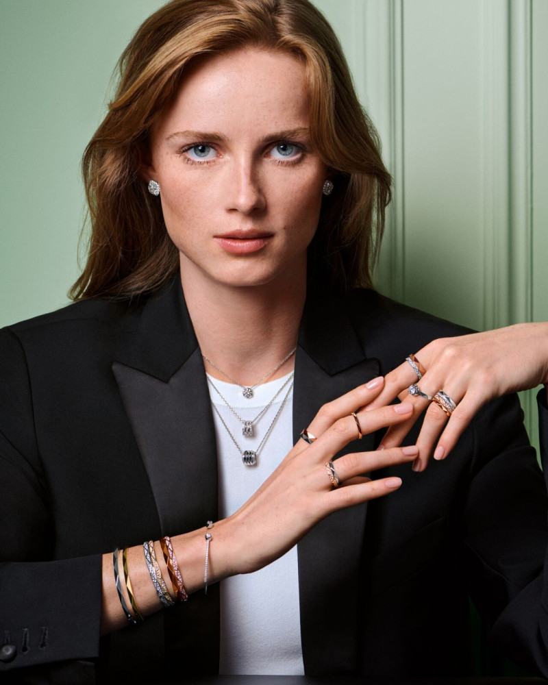 Rianne Van Rompaey featured in  the Graff Diamonds My Signature advertisement for Spring/Summer 2024