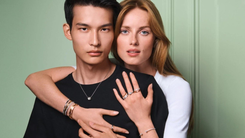 Rianne Van Rompaey featured in  the Graff Diamonds My Signature advertisement for Spring/Summer 2024