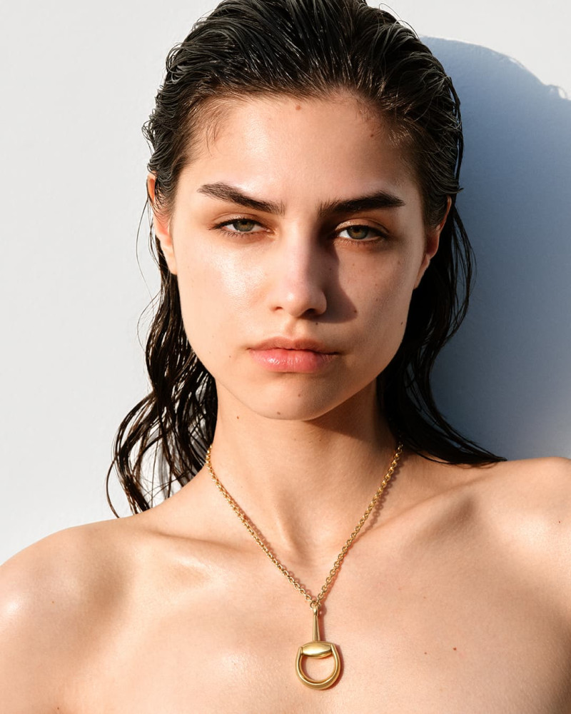 Ana Rossolovich featured in  the Gucci Jewelery & Watches Gucci Horsebit Fine Jewelry Collection 2024 advertisement for Fall 2024