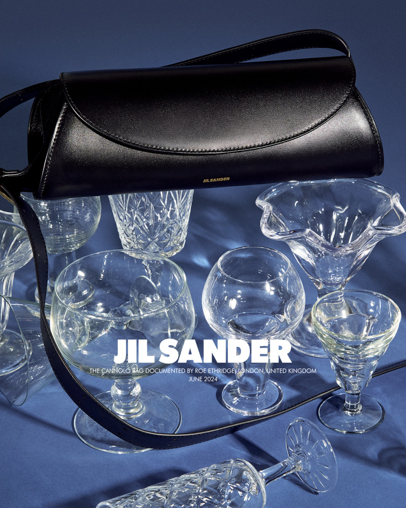 Vilma Sjöberg featured in  the Jil Sander Cannolo Bag 2024 Campaign advertisement for Fall 2024