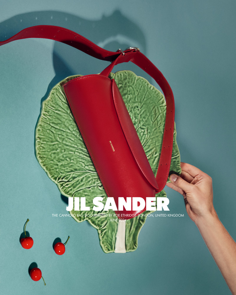 Vilma Sjöberg featured in  the Jil Sander Cannolo Bag 2024 Campaign advertisement for Fall 2024