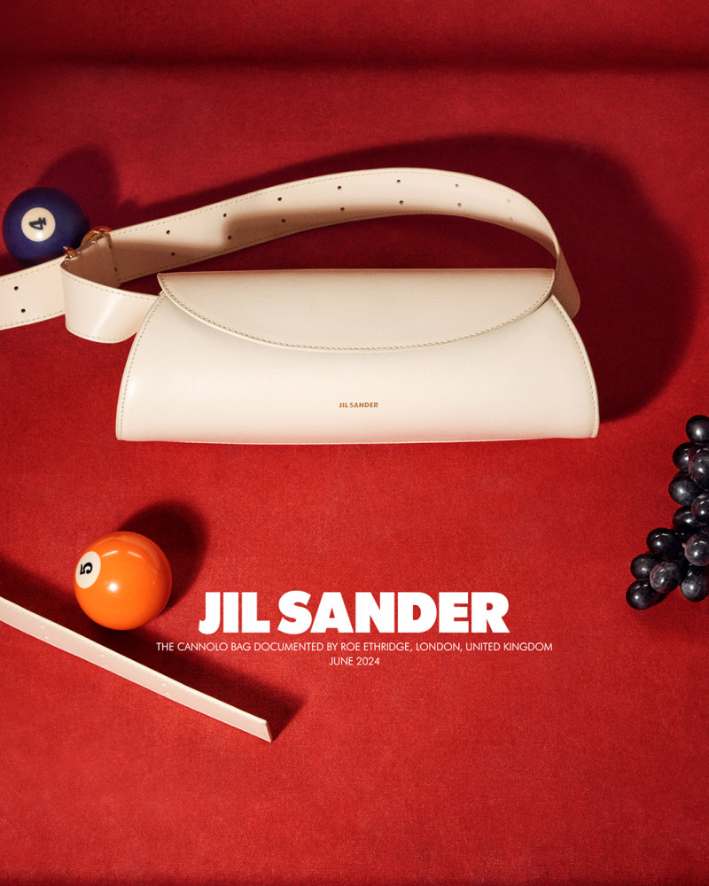 Vilma Sjöberg featured in  the Jil Sander Cannolo Bag 2024 Campaign advertisement for Fall 2024