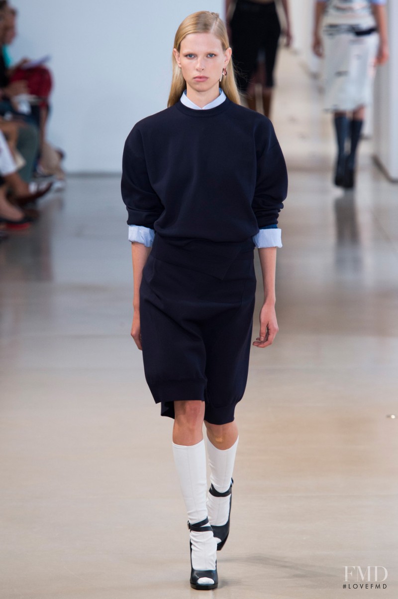 Lina Berg featured in  the Jil Sander fashion show for Spring/Summer 2015