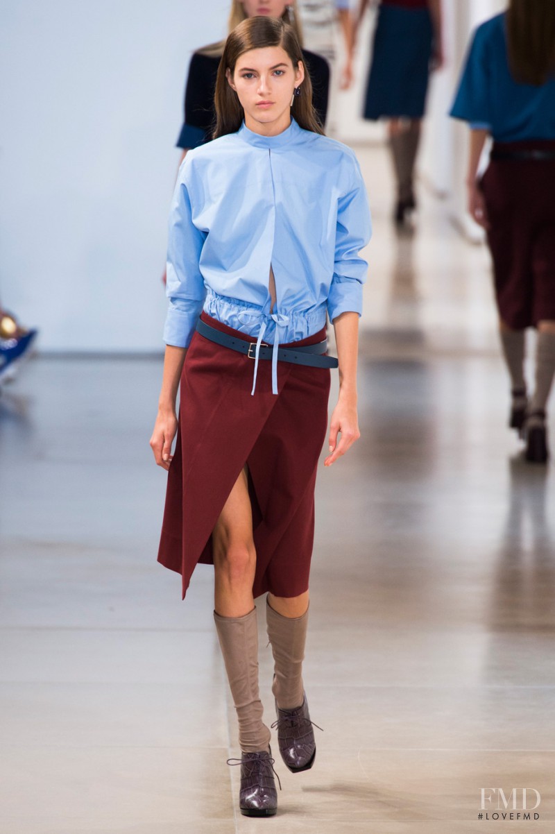 Valery Kaufman featured in  the Jil Sander fashion show for Spring/Summer 2015