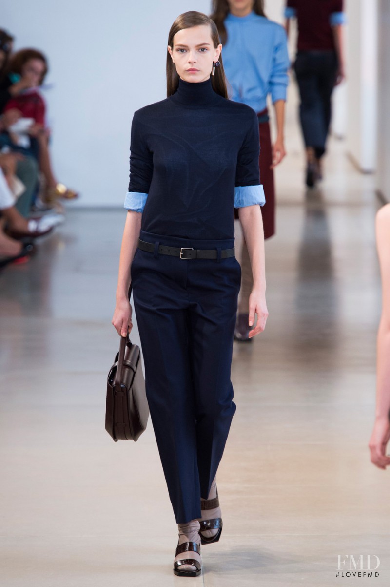Mina Cvetkovic featured in  the Jil Sander fashion show for Spring/Summer 2015