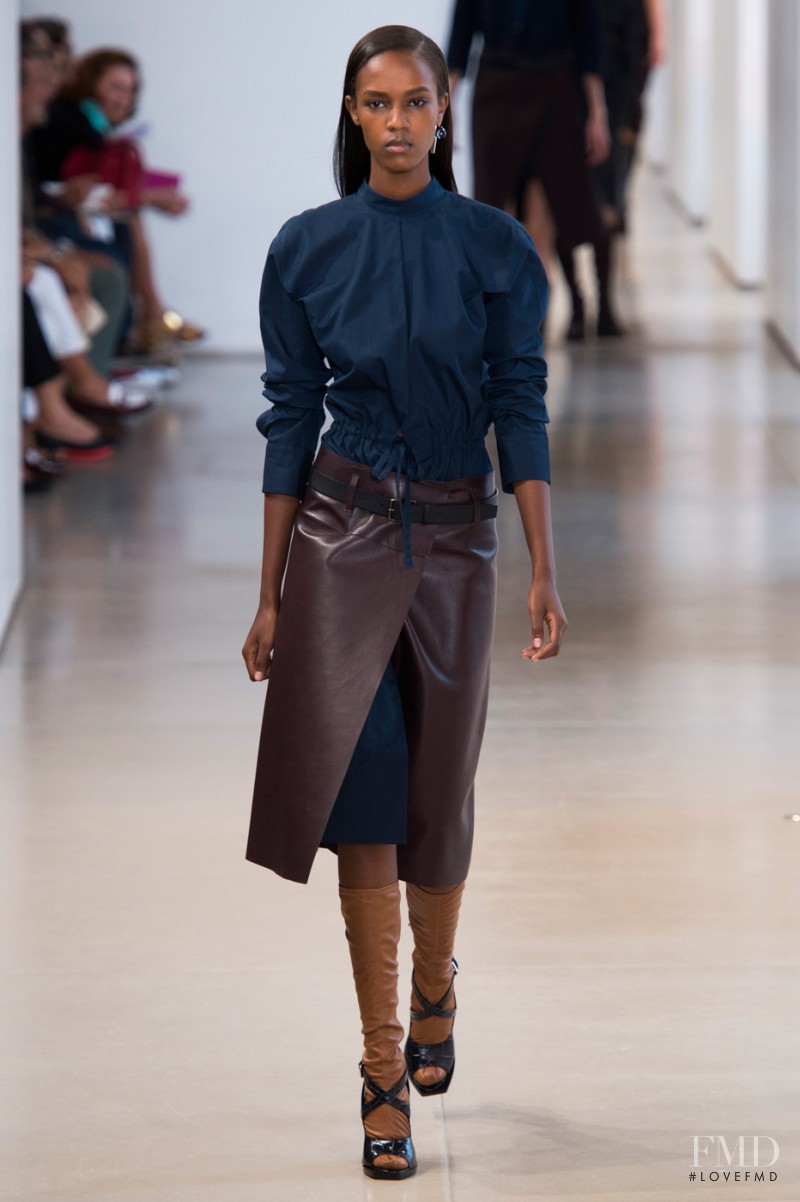 Leila Ndabirabe featured in  the Jil Sander fashion show for Spring/Summer 2015
