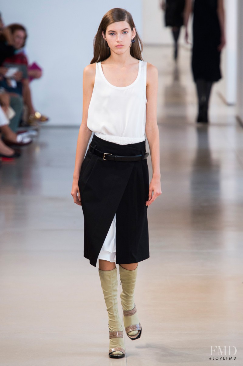 Valery Kaufman featured in  the Jil Sander fashion show for Spring/Summer 2015