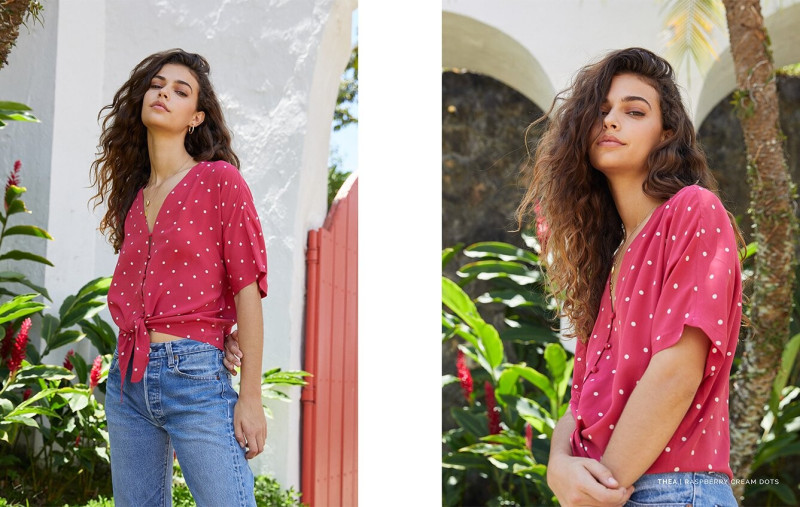 Marie Teissonniere featured in  the Rails lookbook for Spring 2019