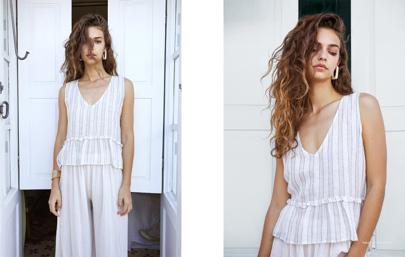 Marie Teissonniere featured in  the Rails lookbook for Spring 2019