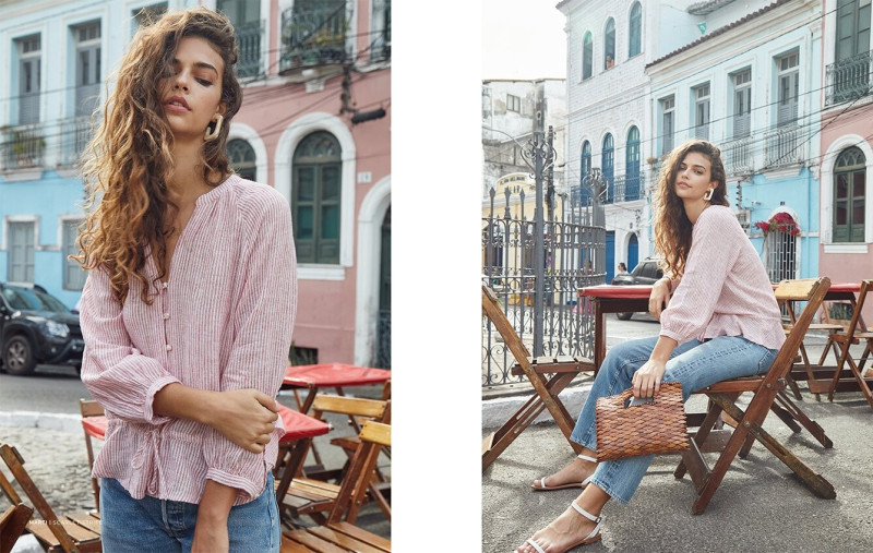 Marie Teissonniere featured in  the Rails lookbook for Spring 2019