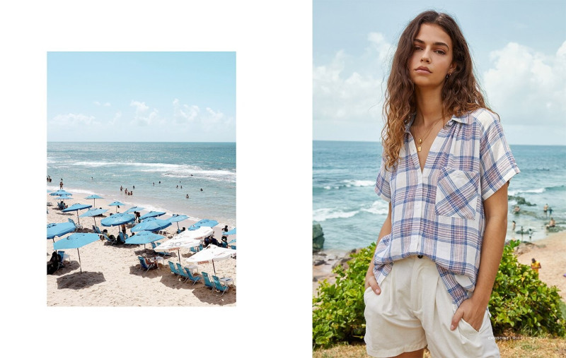 Marie Teissonniere featured in  the Rails lookbook for Spring 2019