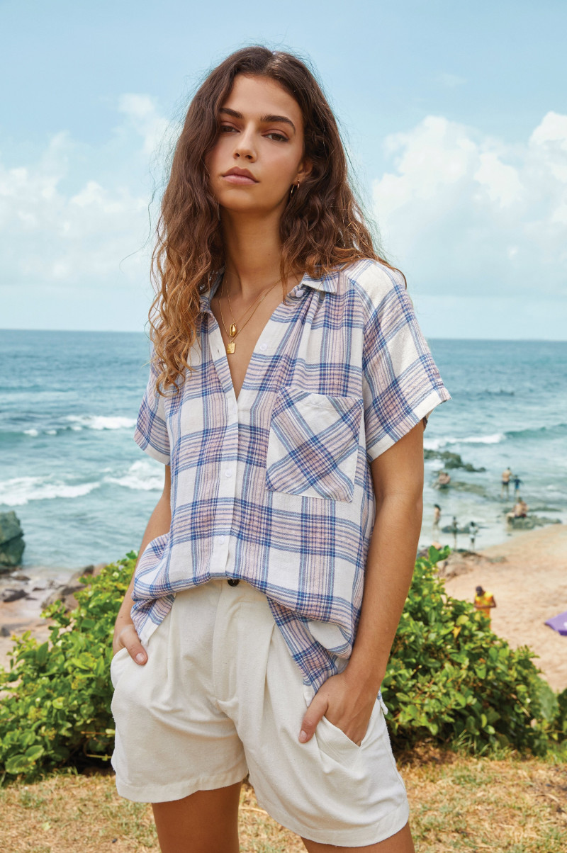 Marie Teissonniere featured in  the Rails lookbook for Spring 2019