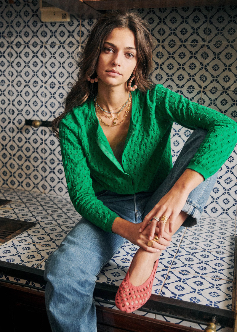 Marie Teissonniere featured in  the Sézane lookbook for Spring/Summer 2020