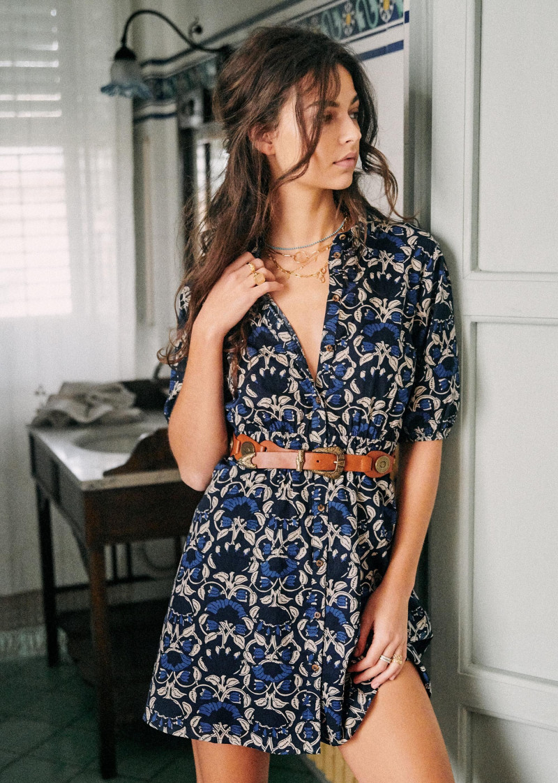 Marie Teissonniere featured in  the Sézane lookbook for Spring/Summer 2020