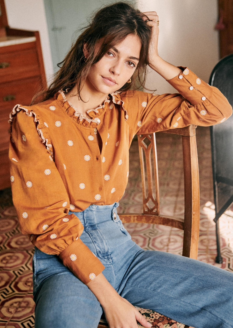 Marie Teissonniere featured in  the Sézane lookbook for Spring/Summer 2020