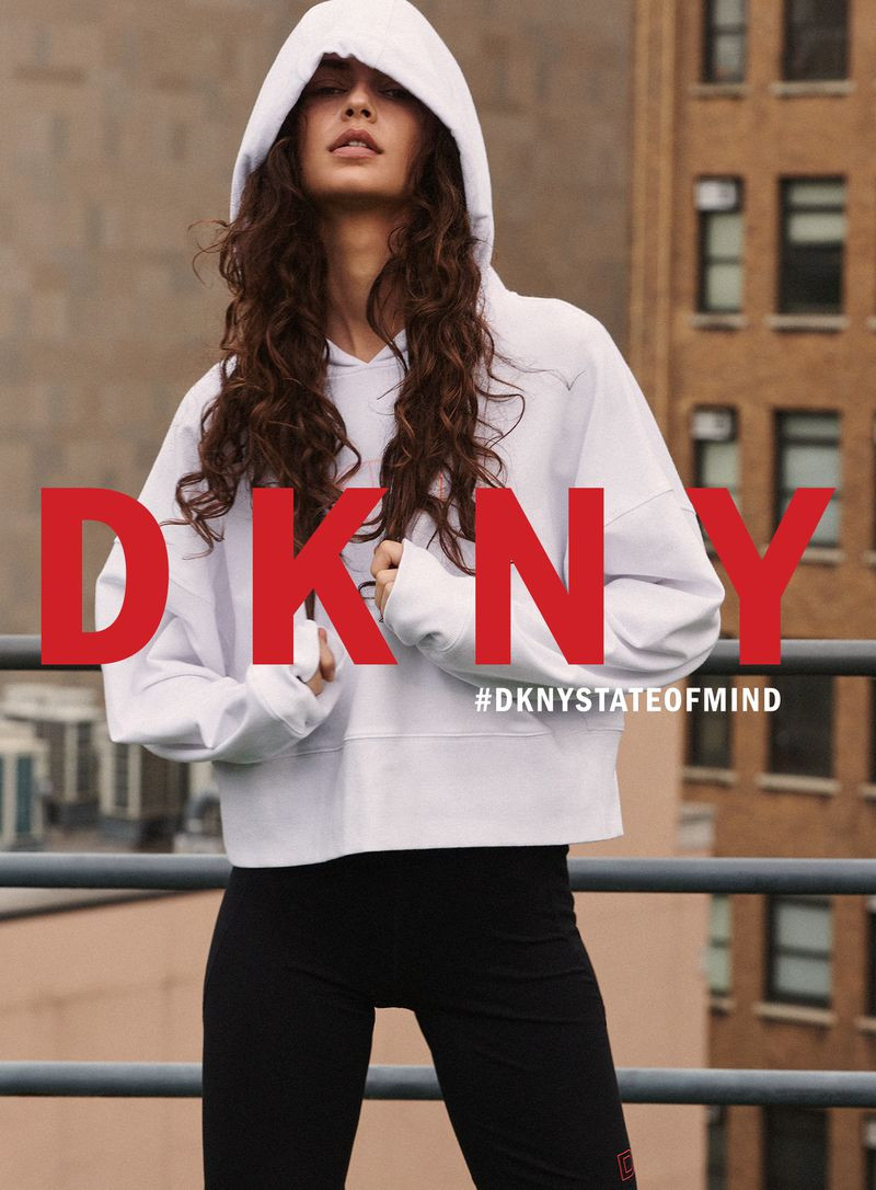 Marie Teissonniere featured in  the DKNY advertisement for Spring/Summer 2021