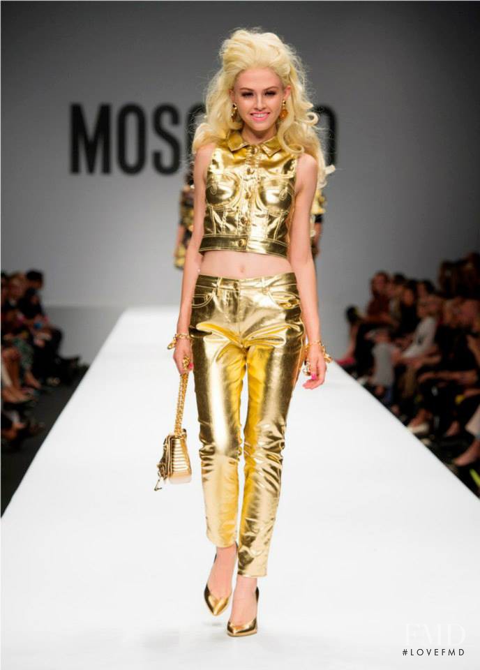 Charlotte Free featured in  the Moschino fashion show for Spring/Summer 2015