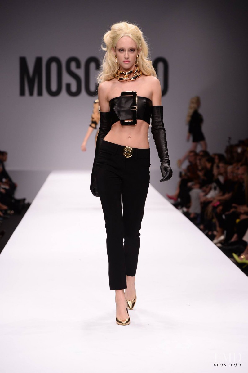 Frances Coombe featured in  the Moschino fashion show for Spring/Summer 2015
