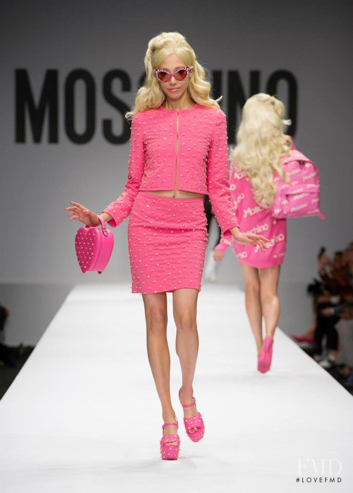 Soo Joo Park featured in  the Moschino fashion show for Spring/Summer 2015
