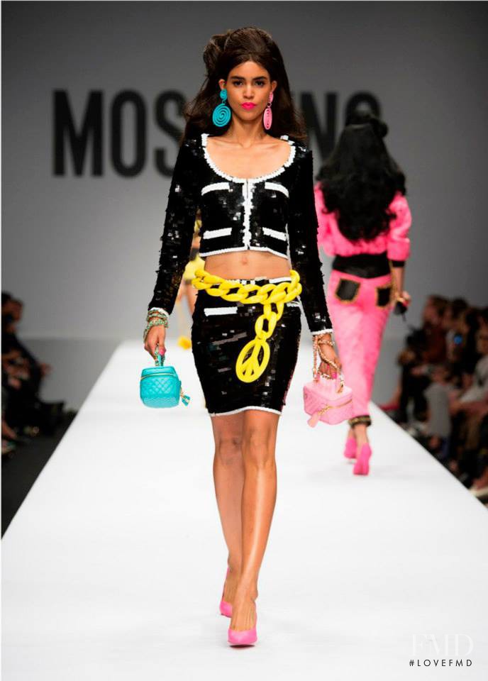 Mariana Santana featured in  the Moschino fashion show for Spring/Summer 2015