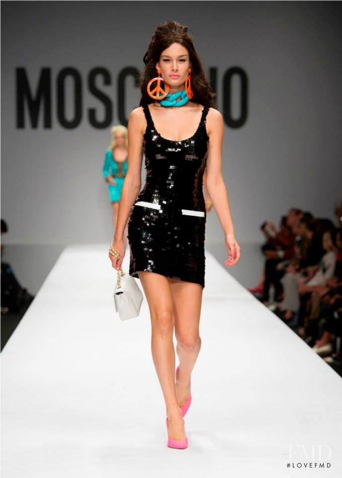 Ophélie Guillermand featured in  the Moschino fashion show for Spring/Summer 2015