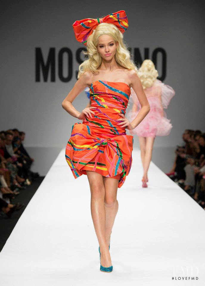 Sasha Luss featured in  the Moschino fashion show for Spring/Summer 2015