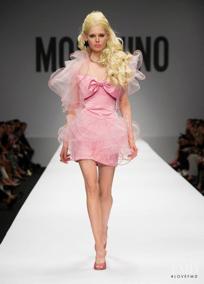 Ola Rudnicka featured in  the Moschino fashion show for Spring/Summer 2015