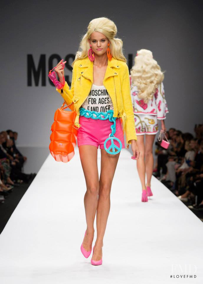Kate Grigorieva featured in  the Moschino fashion show for Spring/Summer 2015