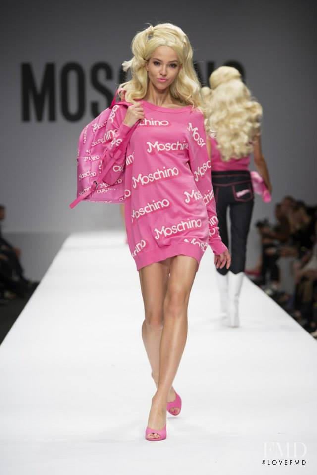 Sasha Luss featured in  the Moschino fashion show for Spring/Summer 2015