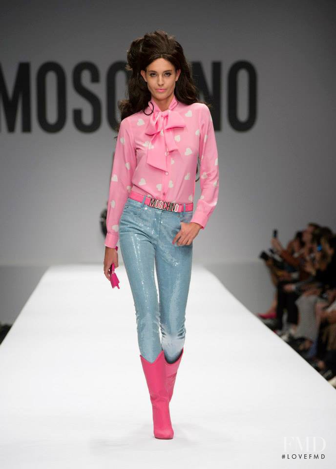 Nadja Bender featured in  the Moschino fashion show for Spring/Summer 2015